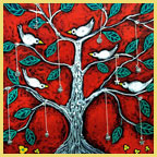 Margaret Blanchett Folk art tree birds