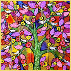 margaret blanchett folk art birds tree