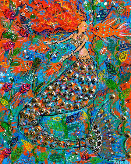 Margaret Blanchett Folk Art mermaid