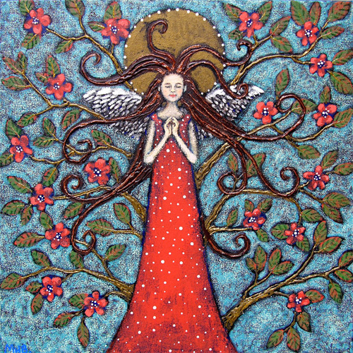 maggie blanchett angel spring folk art