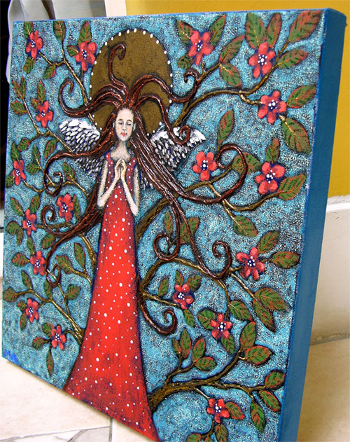 maggie blanchett angel spring folk art