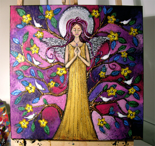 maggie blanchett angel spring folk art