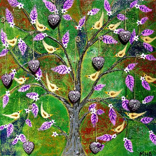 Margaret Blanchett folk art tree birds